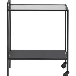 Trendhopper Serveertrolley San Diego zwart met glasplaat^ Koken & Tafelen