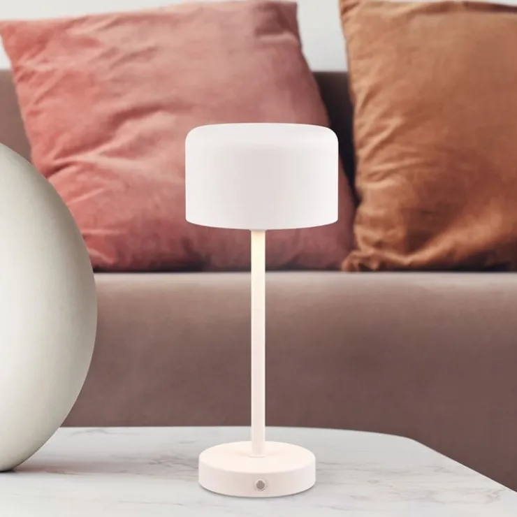 Trendhopper Tafellamp Jeff mat wit incl. 1x SMD 1,5W^ Bureau- & Tafellampen