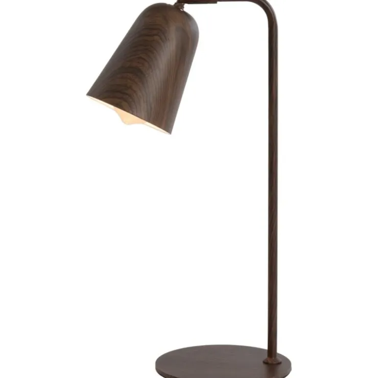 Trendhopper Tafellamp Selamo houtprint Donkerbruin^ Bureau- & Tafellampen