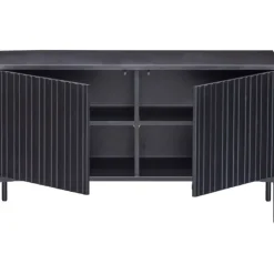 Trendhopper Tv-meubel Gravure New 100 cm Grenen Zwart^ Tv-Meubels