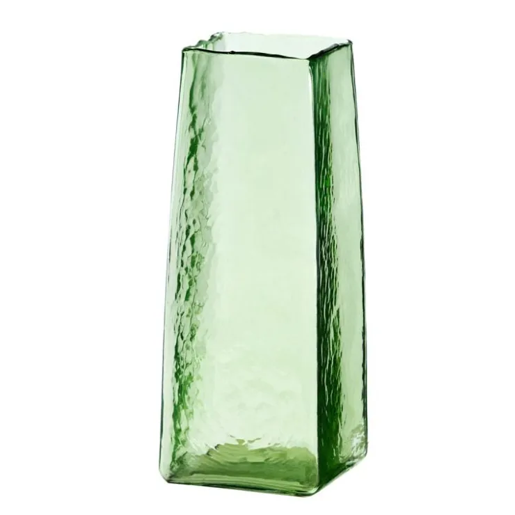 Trendhopper Vaas 10x10x25 cm IDUNA glas olijf groen^ Woonaccessoires