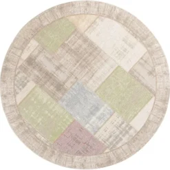 Trendhopper Vloerkleed Pablo rond pastel 92^ Vloerkleden