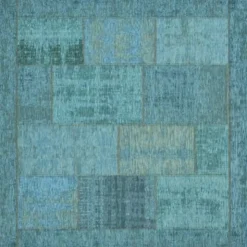 Trendhopper Vloerkleed Pablo turquoise 200x200^ Vloerkleden