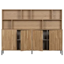 Trendhopper Wandkast Gravure New Eiken Blanke lak^ Opbergkasten
