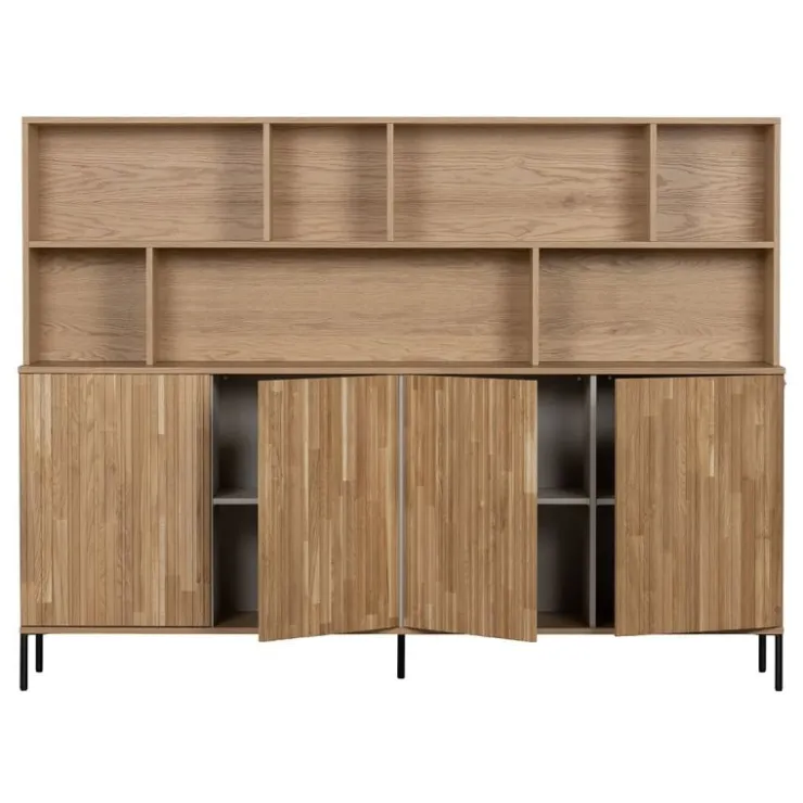Trendhopper Wandkast Gravure New Eiken Blanke lak^ Opbergkasten