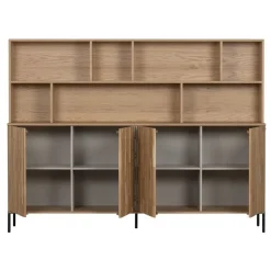 Trendhopper Wandkast Gravure New Eiken Blanke lak^ Opbergkasten