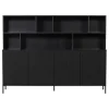 Trendhopper Wandkast Gravure New Grenen Zwart^ Opbergkasten