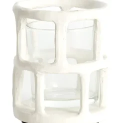 Trendhopper Waxinelichthouder Alimos Wit Glas 12 Cm^ Woonaccessoires